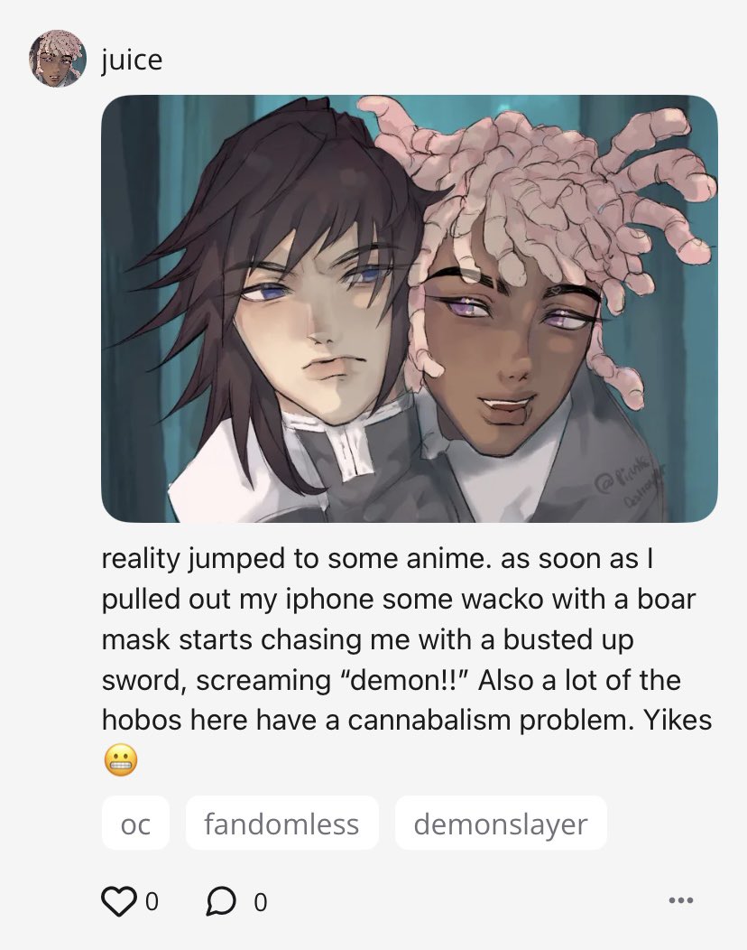 oc who jumps the multiverse yeah idk what other tags to use  #demonslayer #oc #giyuutomioka #ocsn