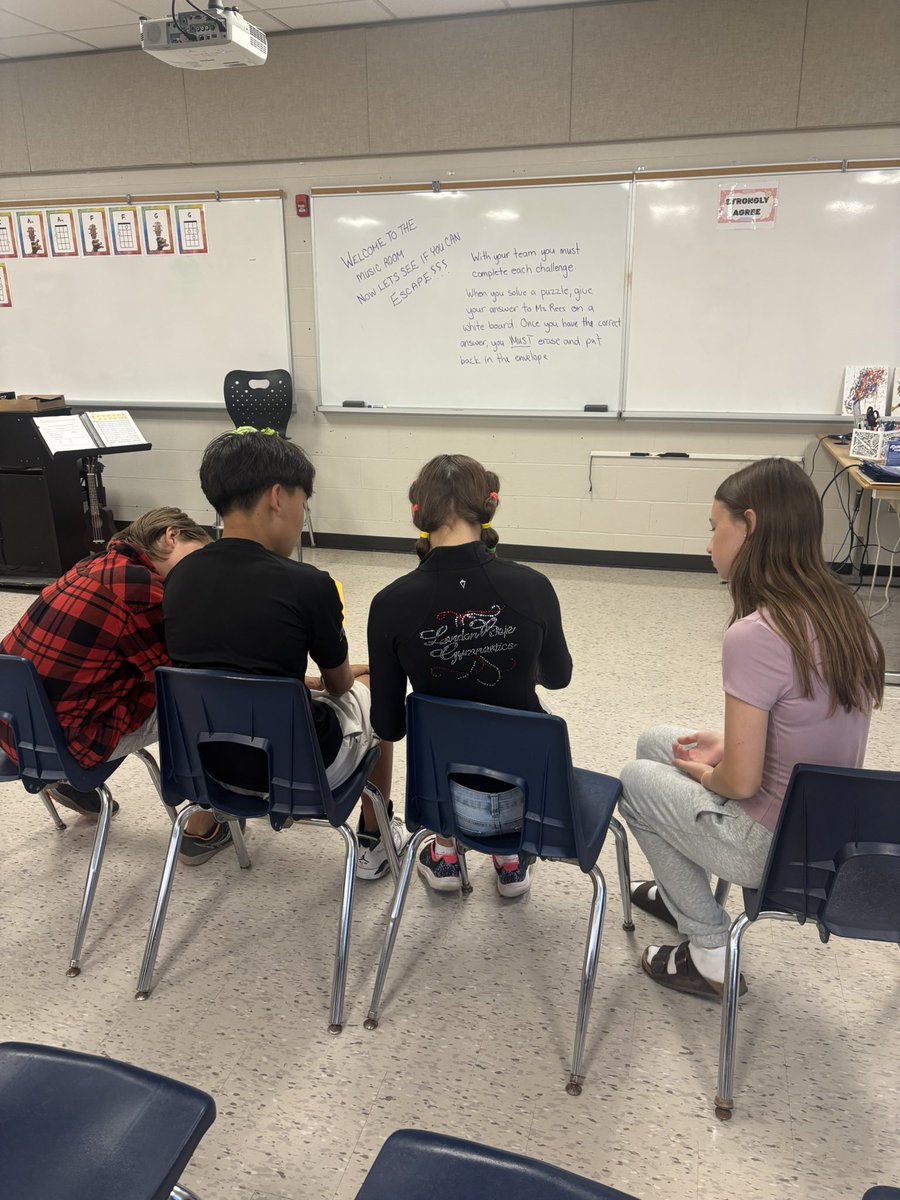 Building community and collaborating while reviews musical terms to “Escape” the Music Room!