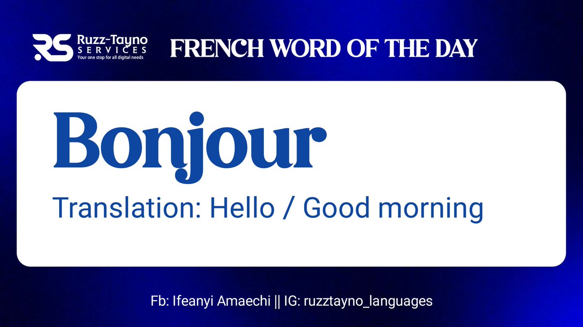 Ruzz_services's tweet photo. Bonjour

Translation: Hello / Good morning

That word is “Bonjour.” Yes, it means Hello or Good morning, but it’s much more than that—it’s a ritual.

Bonjour any time of the day, even late at night. But after 6–7 PM, it becomes Bonsoir (Good evening). https://t.co/93EMLikdcL