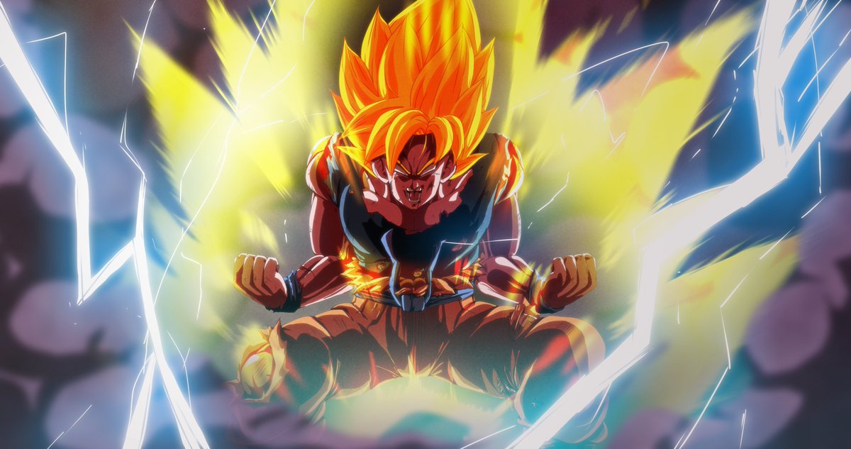 opunu's tweet photo. The first awakening 
#DBREDRAW https://t.co/xUc3jDtpuD