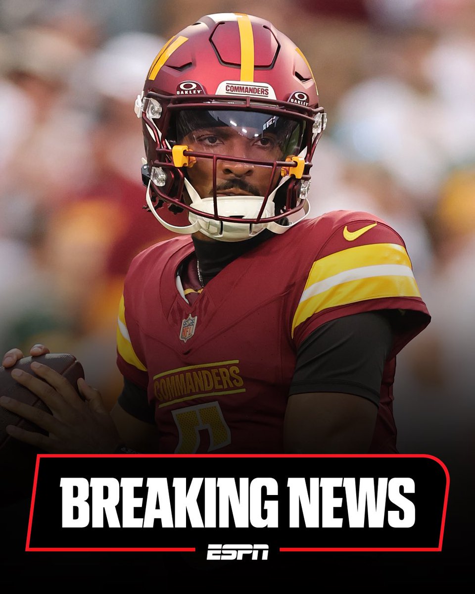 Commanders QB Jayden Daniels has a knee injury that has his status for Sunday’s game vs. the Raiders in question, per league sources. The injury is not believed to be serious, but it remains uncertain whether Daniels will be able to play Sunday.
