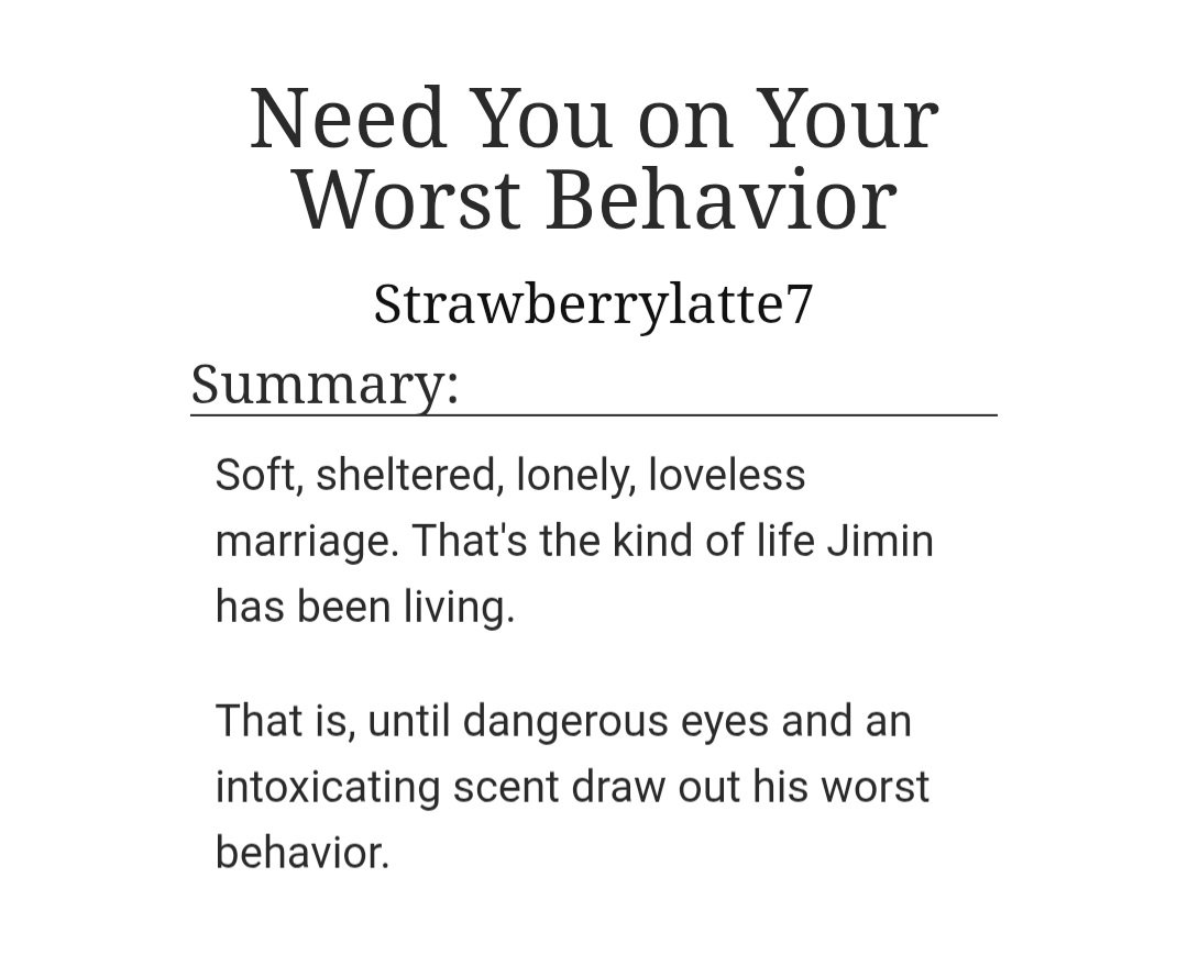 spicykookmin's tweet photo. 🥃 Need you on your worst behavior 🥃

💎 cheating (not between jikook)
💎 trophy omega jm
💎 sweet &amp; sheltered jm
💎 possessive alpha jk
💎 dom/sub
💎 jk likes it nasty
💎 happy ending 

#jikookau
Written for @subttmjmfest 

28K - Completed

🔗 https://t.co/QWlSnjXULt https://t.co/j79UzGY2O4