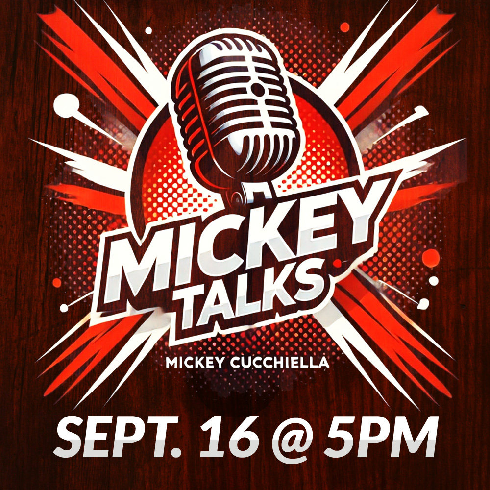 Tomorrow evening! 🎤️ Looking forward to chatting with Mickey Cucchiella and Matt Davis on the "Mickey Talks" podcast. You can watch and listen LIVE on Facebook and YouTube, or download it later wherever you get podcasts.