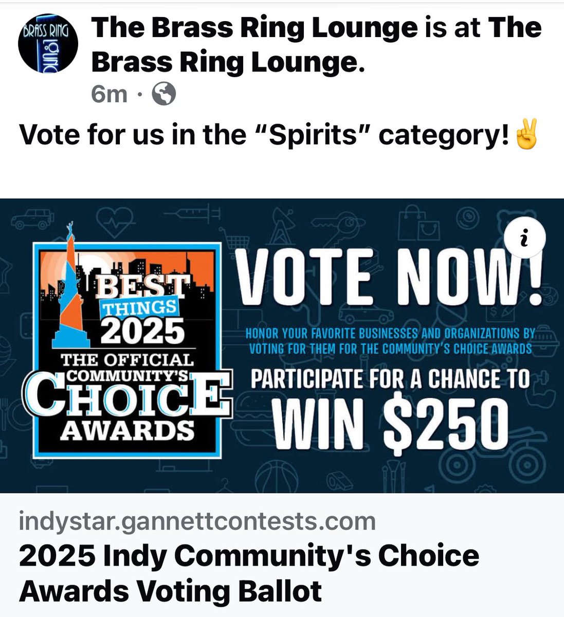 Vote for us in the “Spirits” category!✌️

indystar.gannettcontests.com/2025-Best-Thin…