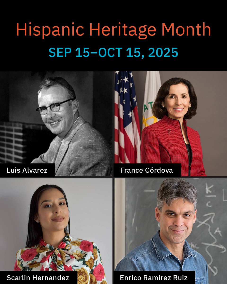 frontgradetech's tweet image. This #HispanicHeritageMonth, we honor leaders in science and technology:

Luis Alvarez – Nobel physicist
France Córdova – NSF Director
Scarlin Hernandez – JWST engineer
Enrico Ramirez-Ruiz – Astrophysicist

Their impact inspires generations.