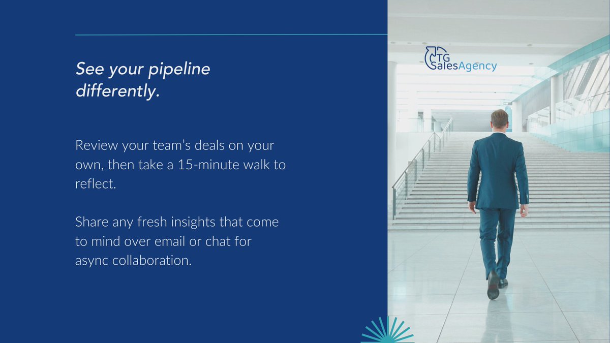 As a revenue leader, you're always thinking outside the box.

And if things (sales, processes, your team) seem stuck, it's your job to create conditions in which new ideas can flow.

What will you be doing to elevate your sales org this week?