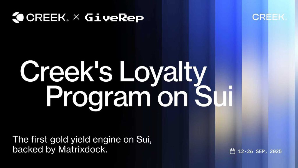 🚀 We’re excited to introduce the first-ever Creek Loyalty Program on <a href="/GiveRep/">GiveRep</a>!
From September 12 – 26, our community has the chance to learn, share, and earn exclusive rewards:
✨ $REP tokens
✨ 500,000+ Creek Points
Join us, grow with us, and be rewarded along the way. 💎