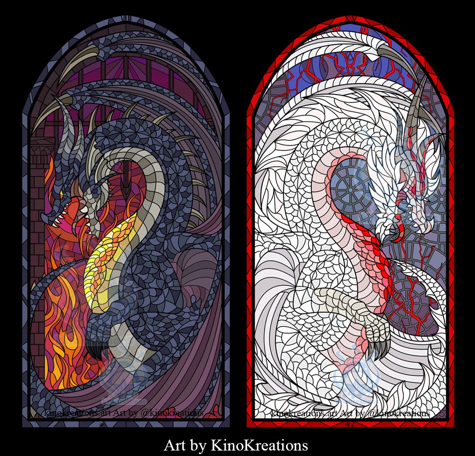 Two sides of the same Zenny; Fatalis and Old (White) Fatalis! 

My favorite monster is White Fatalis :0
#MonsterHunter