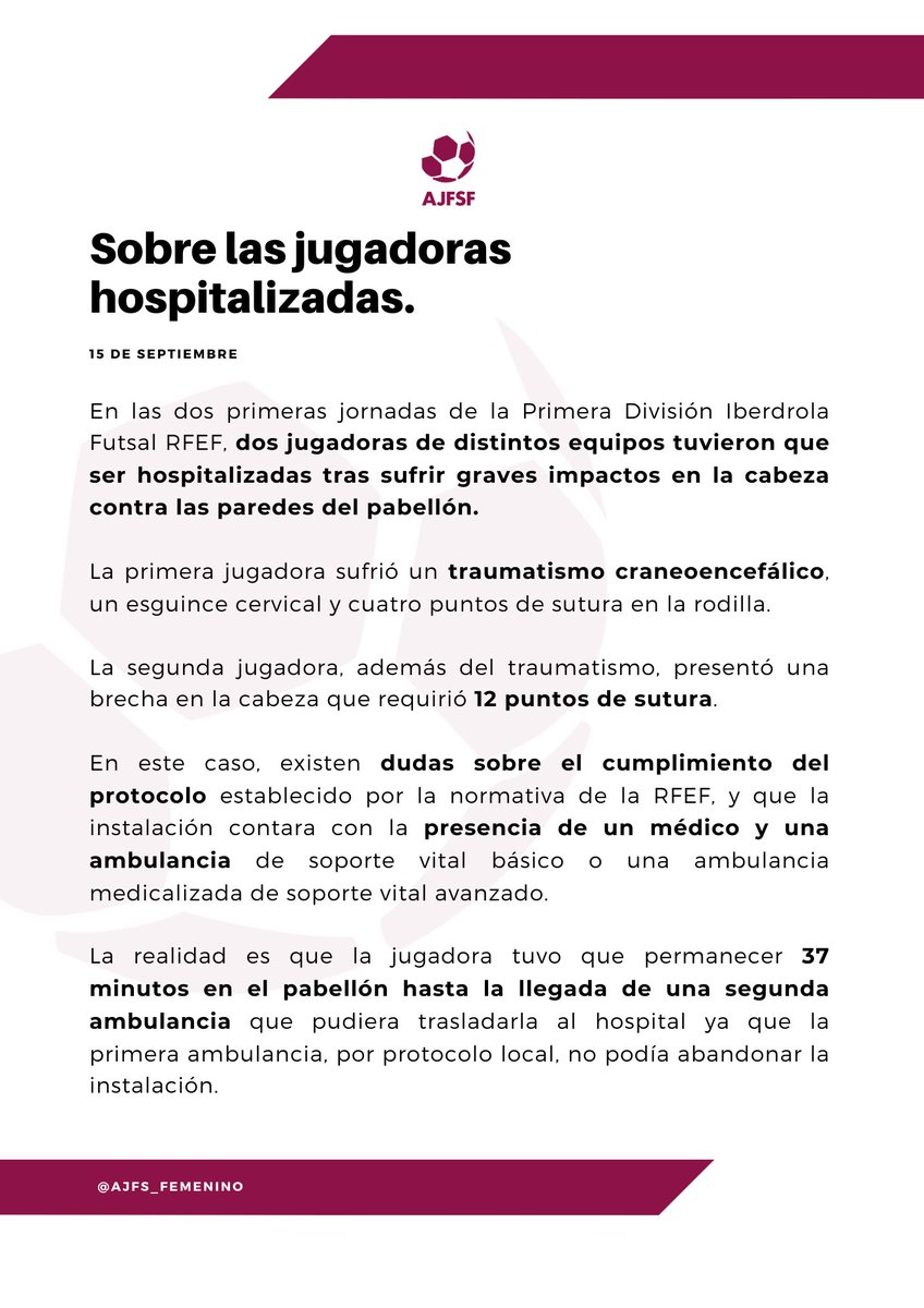 AJFSF - Asociación de Jugadoras de Fútbol Sala tweet media