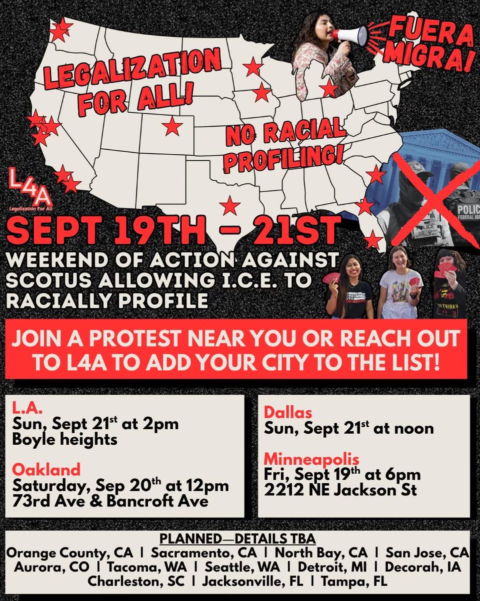 Who’s participating in our national weekend of action? Send a message to Trump — NO RACIAL PROFILING and justice for Silverio Villegas González
✊🏽🪧