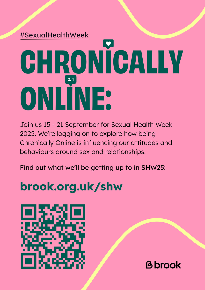Sexual Health Week 2025 - 15–21 September!

#SHW25 will be exploring how being Chronically Online is influencing our attitudes and behaviours around sex, relationships and sexual health.
Visit Brook’s website
brook.org.uk/shw
<a href="/Solutions4H/">Solutions 4 Health HQ</a> <a href="/NewcastleCC/">Newcastle City Council</a> <a href="/ChildrenNE/">Children North East</a>