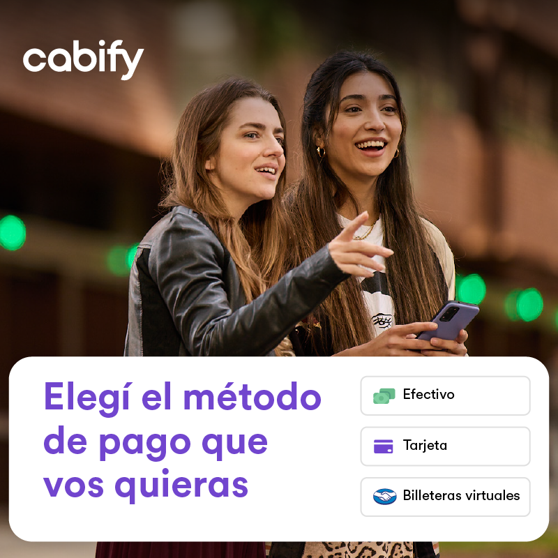 cabify_arg's tweet photo. Elegí el método de pago que vos quieras