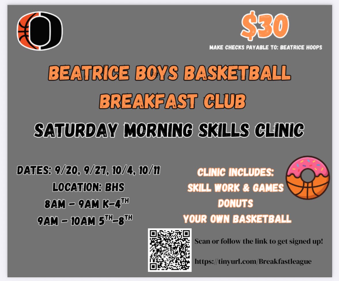 Get signed up for the Breakfast Club Skills Clinic 🏀

Starts this Saturday! 

Together, On A Mission 🏀