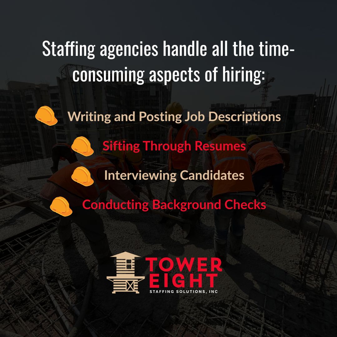 At Tower Eight Staffing, we know time isn't just a resource; it’s the project’s lifeline. That's why we've built immediate access to pre-screened, ready-to-go workers. No delays. No guesswork. Just reliable staffing that keeps your project on schedule.

bit.ly/3JrPgtT