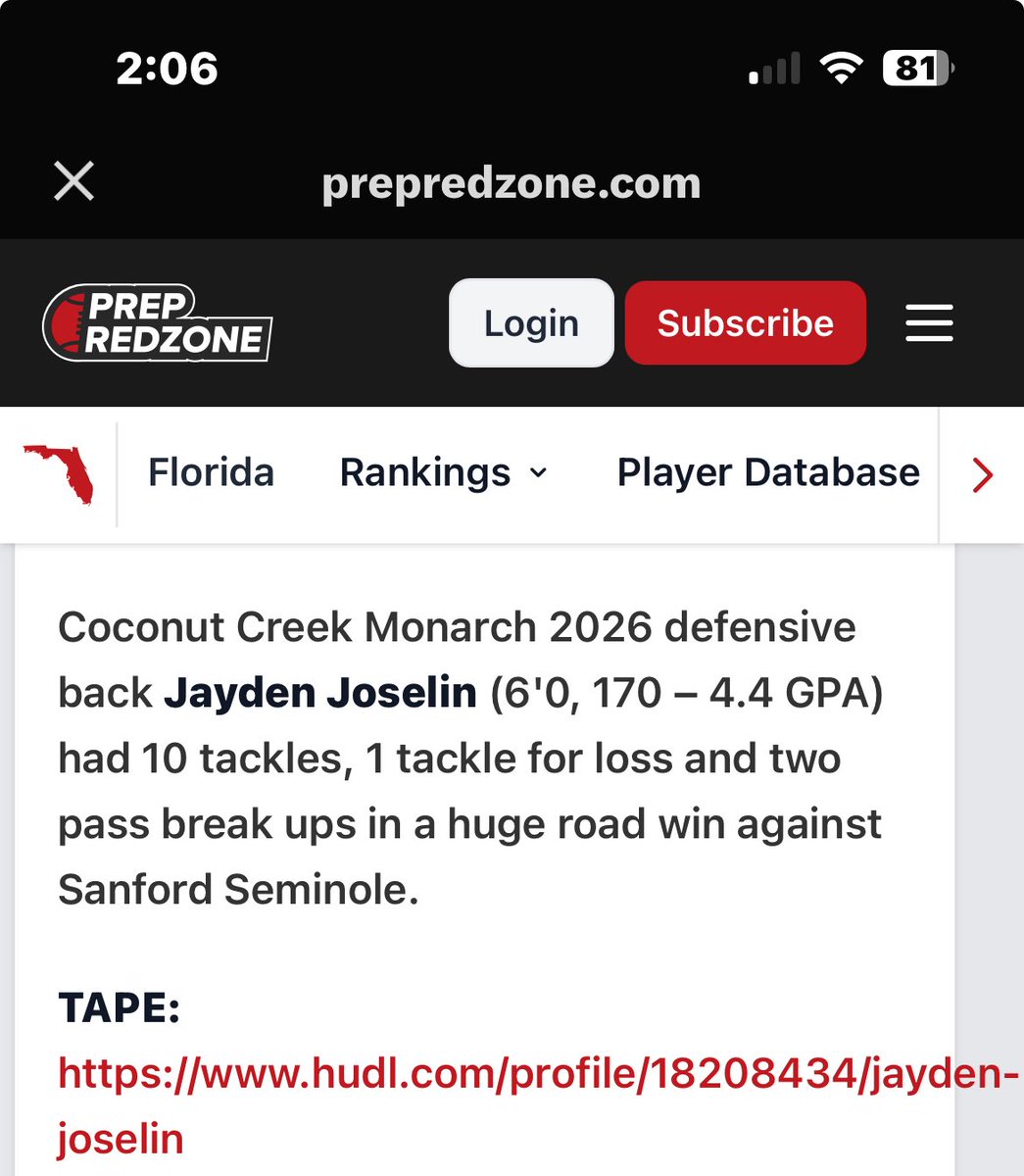 lAmJJ0's tweet photo. Thank you @PrepRedzoneFL for the recognition!! #1DayBetter @Coach_Mont70 @Coach_Davis3 @CoachCzeluz @nickthepick36 @CoachBracken @CoachBFri29 @coachDJDavis https://t.co/uk3bOspRXk