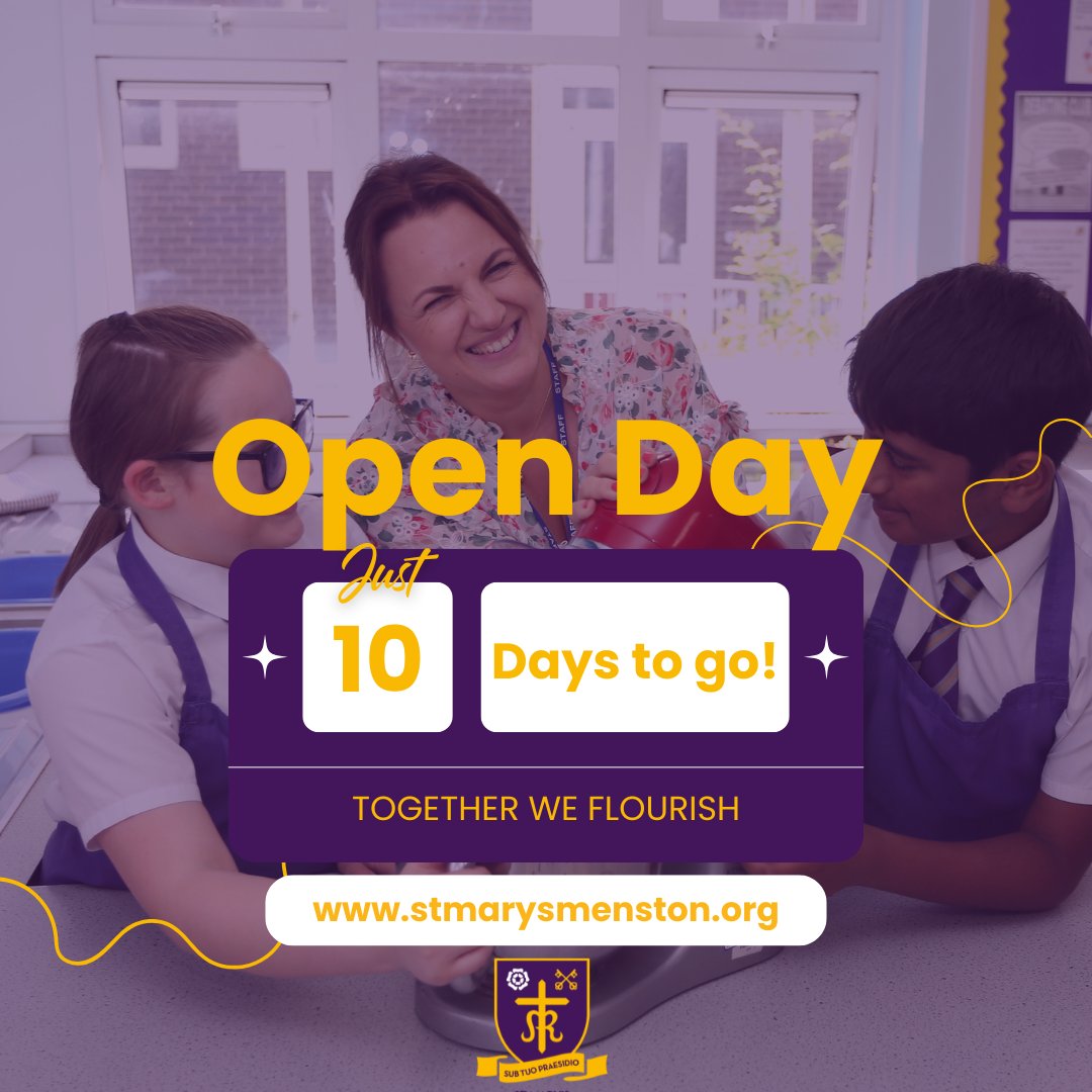 Join us for Open Day on Saturday 27th Sept 2025, 11am-2pm. Discover what makes our school so special and meet our dedicated staff and pupils.

To book your place, please visit our open events and tours page using the link below.
stmarysmenston.org/Admissions/Ope…