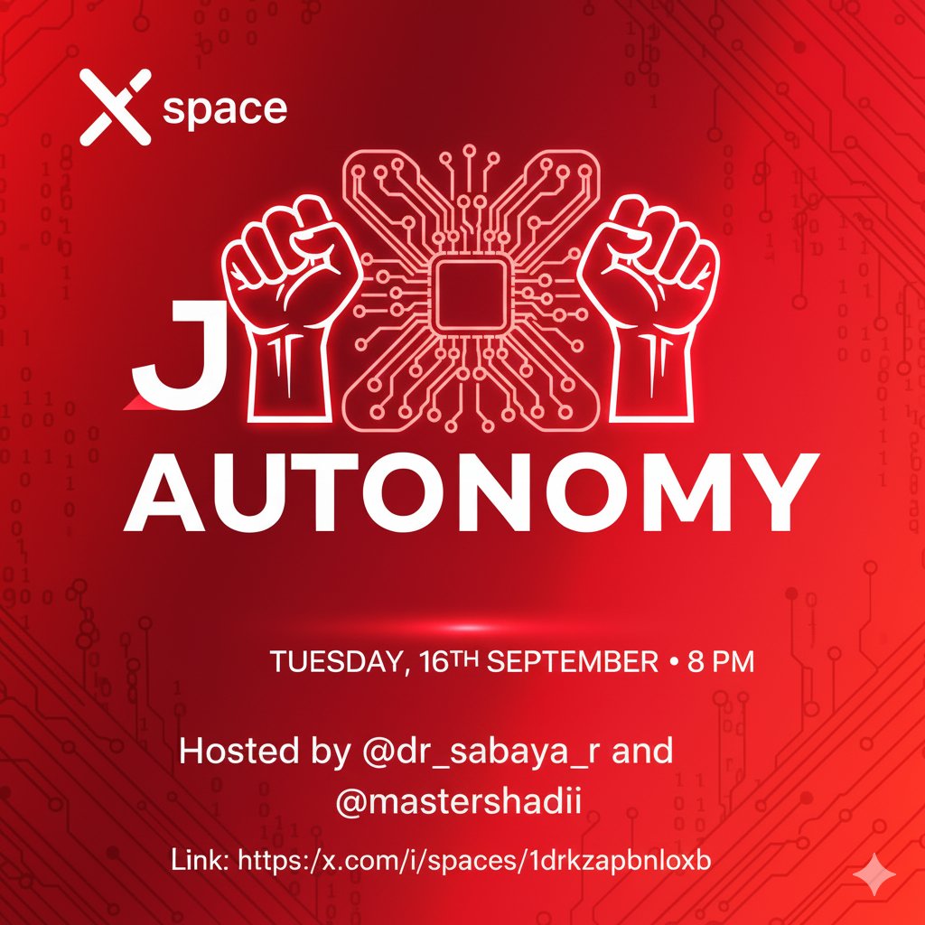 Set a reminder for Our space  x.com/i/spaces/1dRKZ…

#JsAutonomy