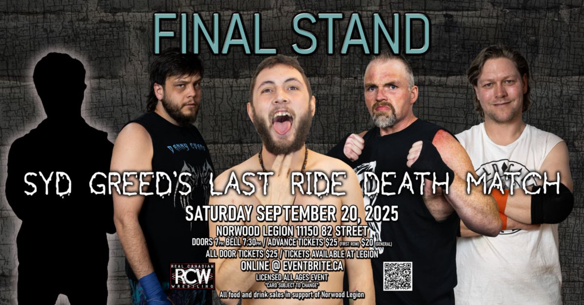 This Saturday in Edmonton. 
tickets: eventbrite.ca/e/rcw-final-st…