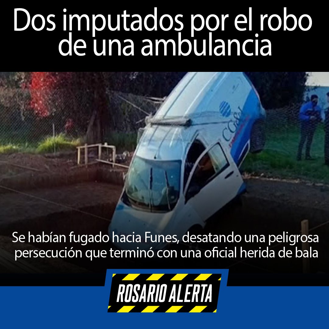 RosarioAlerta's tweet image. 🚑💥 #Robo con final cinematográfico: roban una ambulancia en Rosario y tras una fuga por autopista son detenidos en Funes. Hay una oficial herida y los imputados quedaron en prisión.
👉 #Judiciales #Rosario #Funes #Policiales rosarioalerta.com.ar/site/?p=27790 a través de @RosarioAlerta