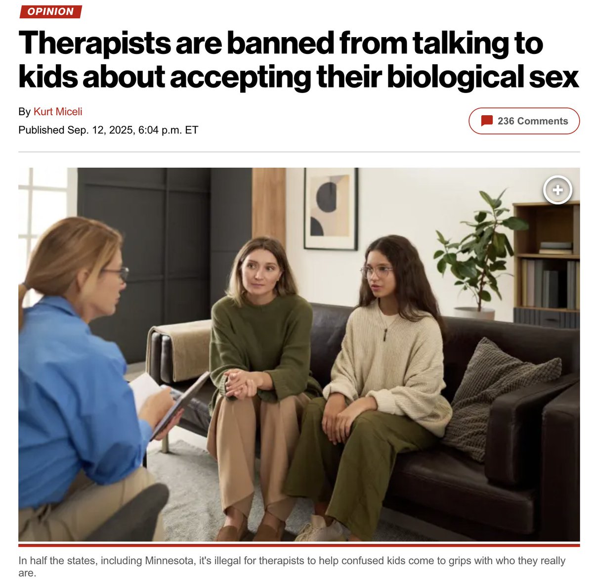 donoharm's tweet photo. 🚨 NEW: "After the tragic shooting at Minnesota’s Annunciation Catholic School, families across the country began asking if the shooter could have been stopped.

But Americans should also ask a related question: Why do states ban kids who think they’re transgender from even talking to therapists about accepting their biological sex?"

Dr. Kurt Miceli, DNH Medical Director, writes in @nypost: 
https://t.co/cOJpIMSlb0