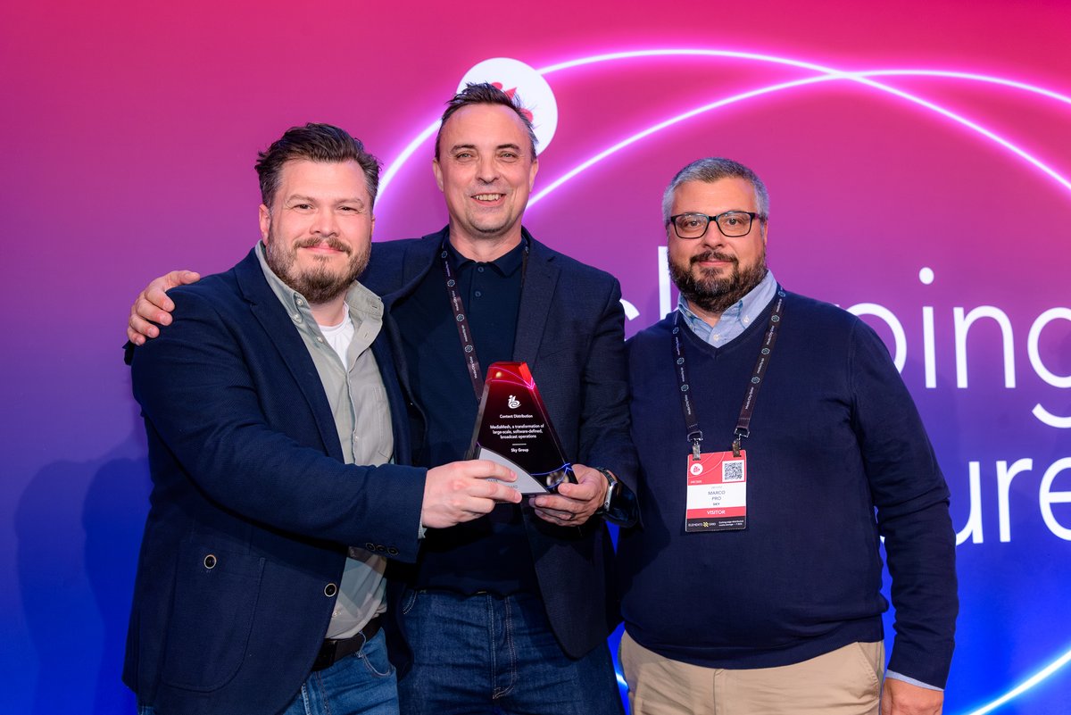 Telestream's tweet photo. Sky wins the #IBC2025 Innovation Award for Content Distribution! 🏆
Telestream is proud to support their MediaMesh platform—automating, localizing & streamlining 10M+ mins of content annually across Europe. Read more: https://t.co/aPKEUCEGco
#MediaMesh #Qualify #AWS #SDVI https://t.co/0vvB1faHpK
