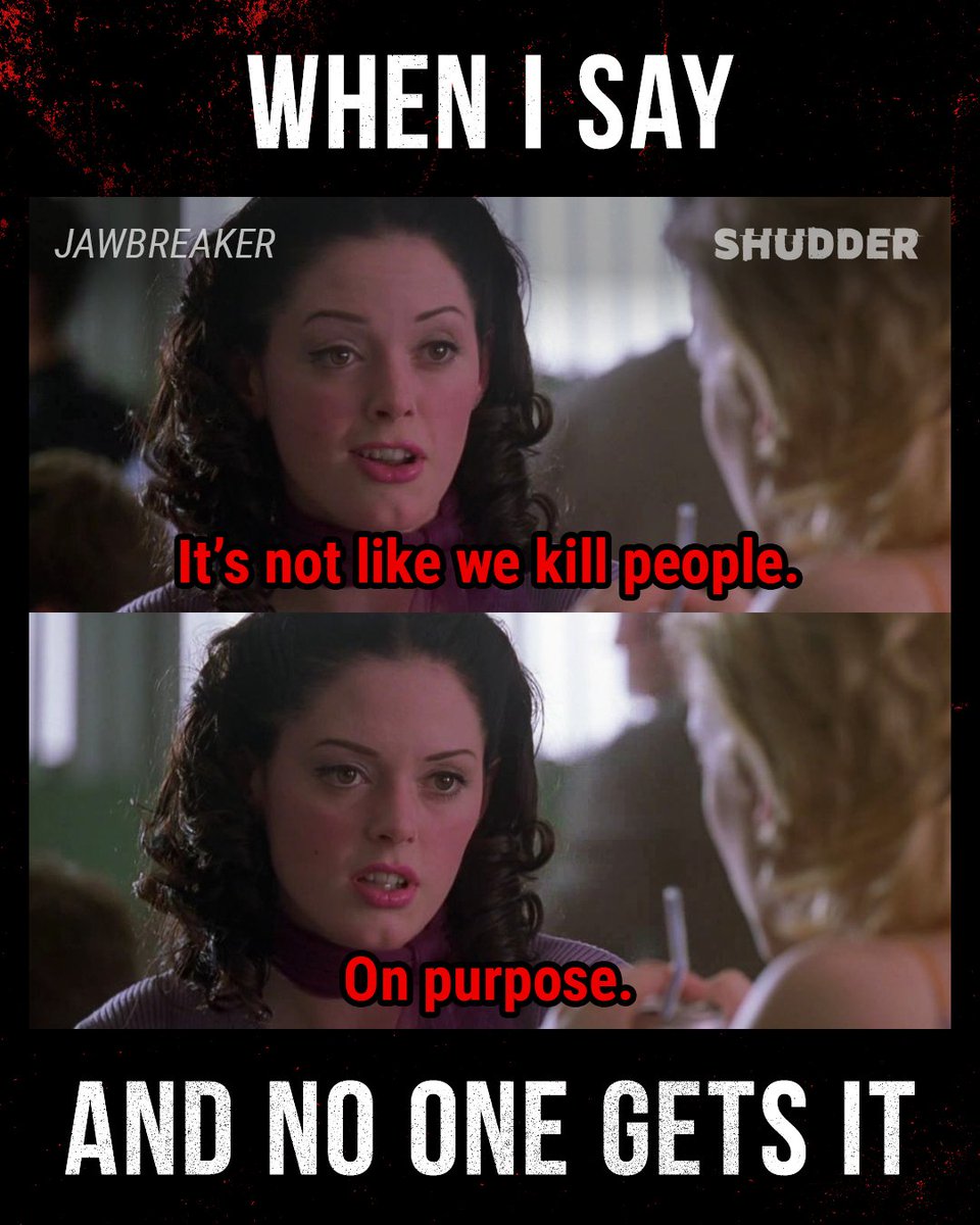 Just girls being girls. 

JAWBREAKER is streaming now on Shudder. #SeasonOfScreams