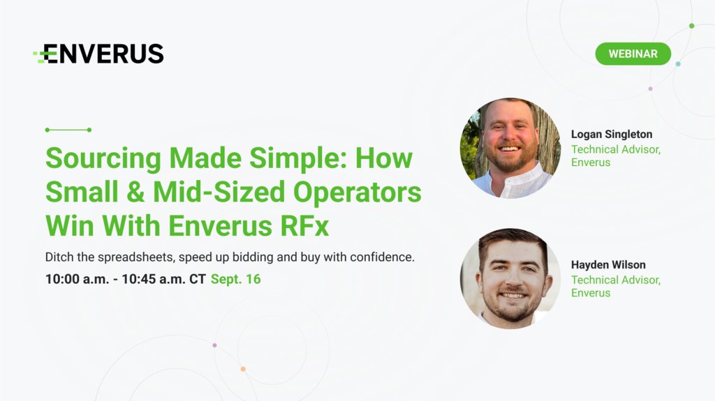 It's not too late to sign up for our live webinar taking place tomorrow, Sept. 16, at 10:00 a.m. CT! Don't miss out as we explore how Enverus RFx helps lean E&amp;P teams cut delays, centralize bidding and secure better rates.

🌐 Register now: go.enverus.com/l/191022/2025-…