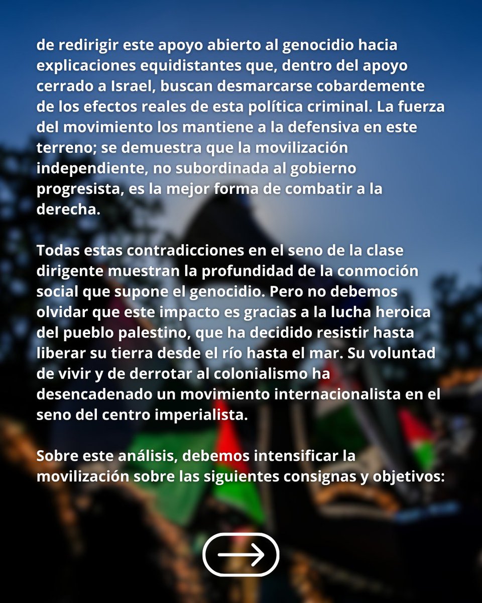 🇵🇸 Lo de ayer fue una gran victoria internacionalista: la vuelta se paró, pararemos el genocidio. 

Intensifiquemos la movilización hasta expulsar al sionismo de todos los espacios, obligar al gobierno a romper con Israel y hasta que Palestina sea libre desde el río hasta el mar.