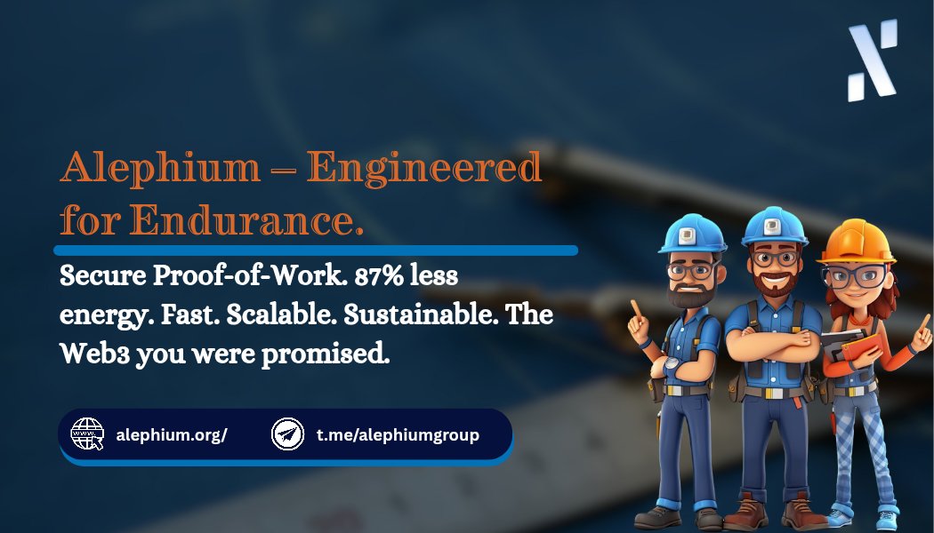 🚀Alephium – the chain engineered for endurance.

Most networks today force you to choose between security and sustainability, but Alephium breaks that trade-off with its groundbreaking Proof-of-Less-Work (PoLW) consensus.

Here’s why it matters:
1️⃣ True PoW Security –