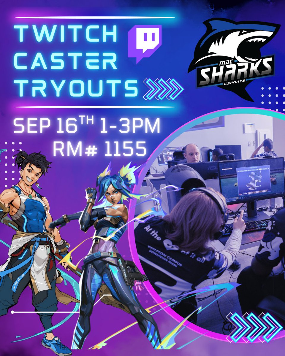 🔥Join the Team!🔥

🎮Tryout to be our official Twitch Caster! If you have experience with Twitch &amp; OBS we’re looking for someone like you to help us with our Match broadcasts every week!

Come by tomorrow and show us your skills!