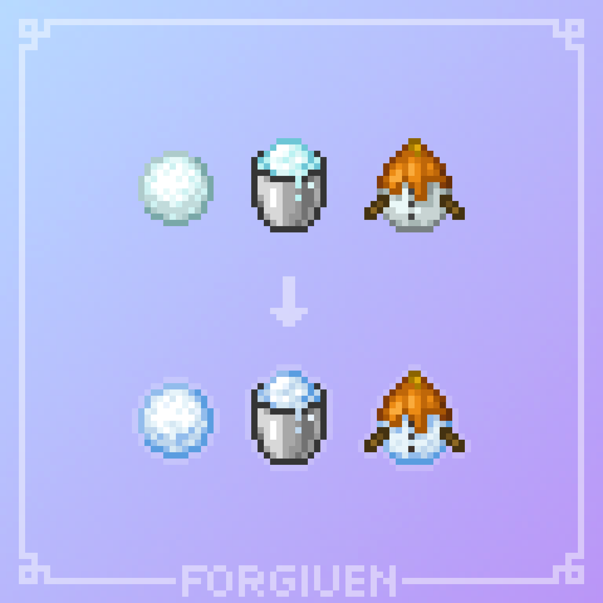 Small changes to give the snow items a more frosty and consistent look