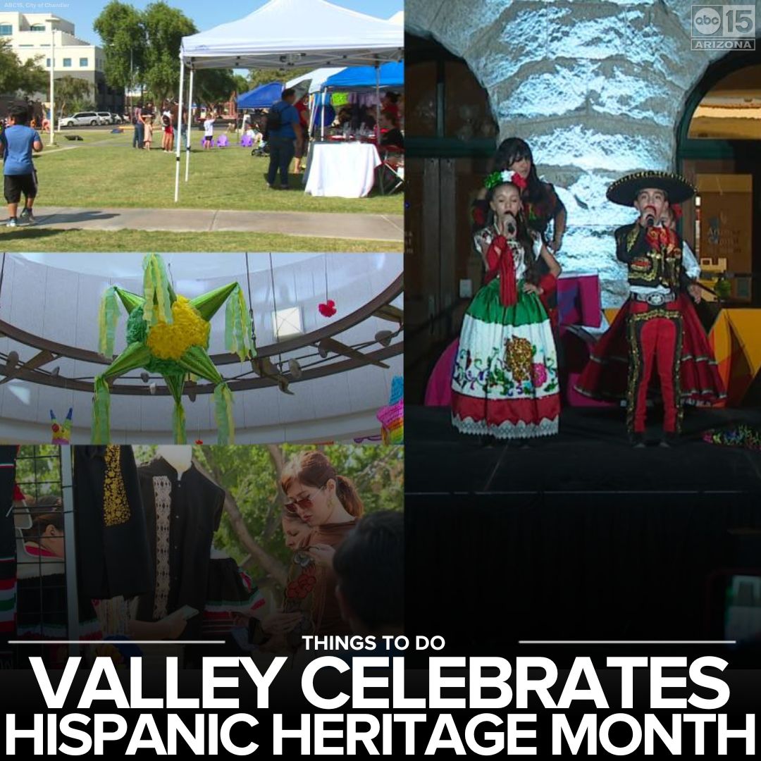 abc15's tweet photo. HISPANIC HERITAGE MONTH 🪅 Celebrate the Valley's Hispanic history, culture, and contributions with vibrant festivals and special events during this month-long celebration! EVENTS 🔗 https://t.co/2LXwntYvba
#HispanicHeritageMonth #CommunityEvents #ValleyFun https://t.co/BJMo6a0k9A