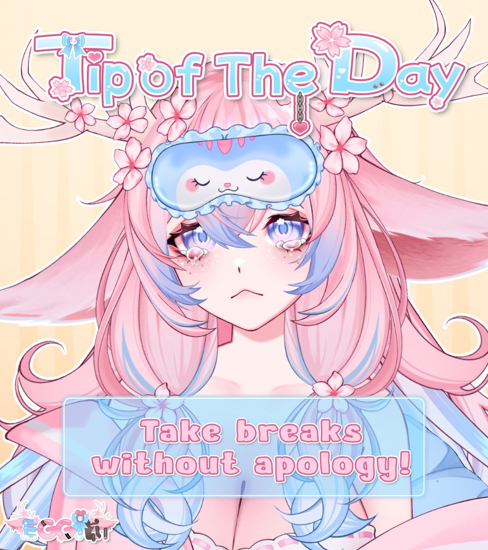 EggieWeggieVT's tweet photo. ˗ˏˋ ♡ vtuber tip of the day ♡ ˎˊ˗

🌸 take breaks without apology (●´ω｀●)

✦ stepping back does not mean you are failing.
✦ communicate clearly when you are away and return refreshed.
✦ absence with honesty builds trust.

#EggTips https://t.co/3tsxE4b3hf