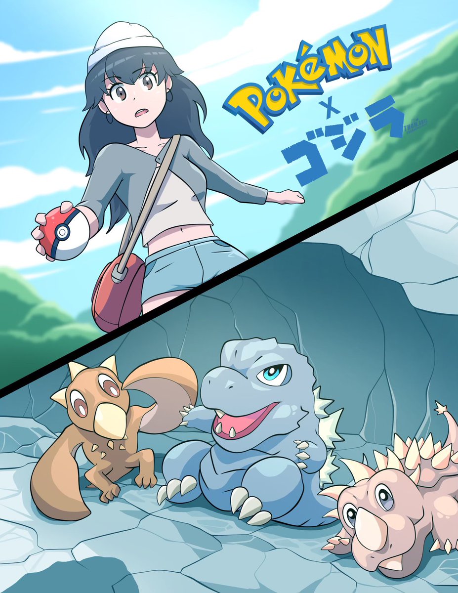 thomdotartz's tweet photo. ✨new series!✨

The path of a kaiju trainer begins with one choice… and our girl can’t decide alone! 

Three Pokémon await! Who will become her first companion and shape this new adventure! #godzilla #Pokemon https://t.co/XavyoWYUBt