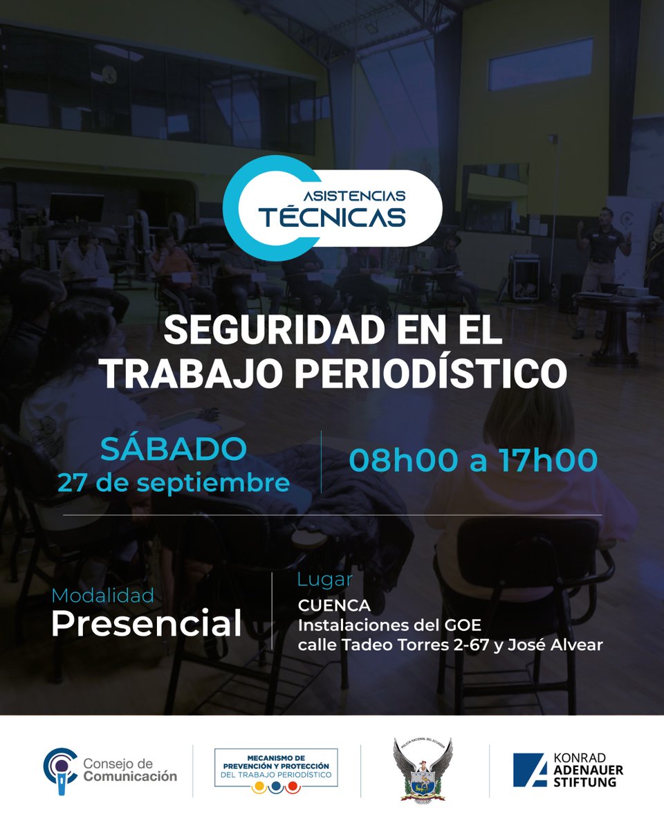 🚨 ¿Eres periodista y quieres reforzar tu seguridad en el trabajo?
Te invitamos a la capacitación “Seguridad en el Trabajo Periodístico”.
👉 Regístrate aquí: bit.ly/3VOz2h0
 ⚠️¡Cupos limitados, asegura tu lugar ya!
