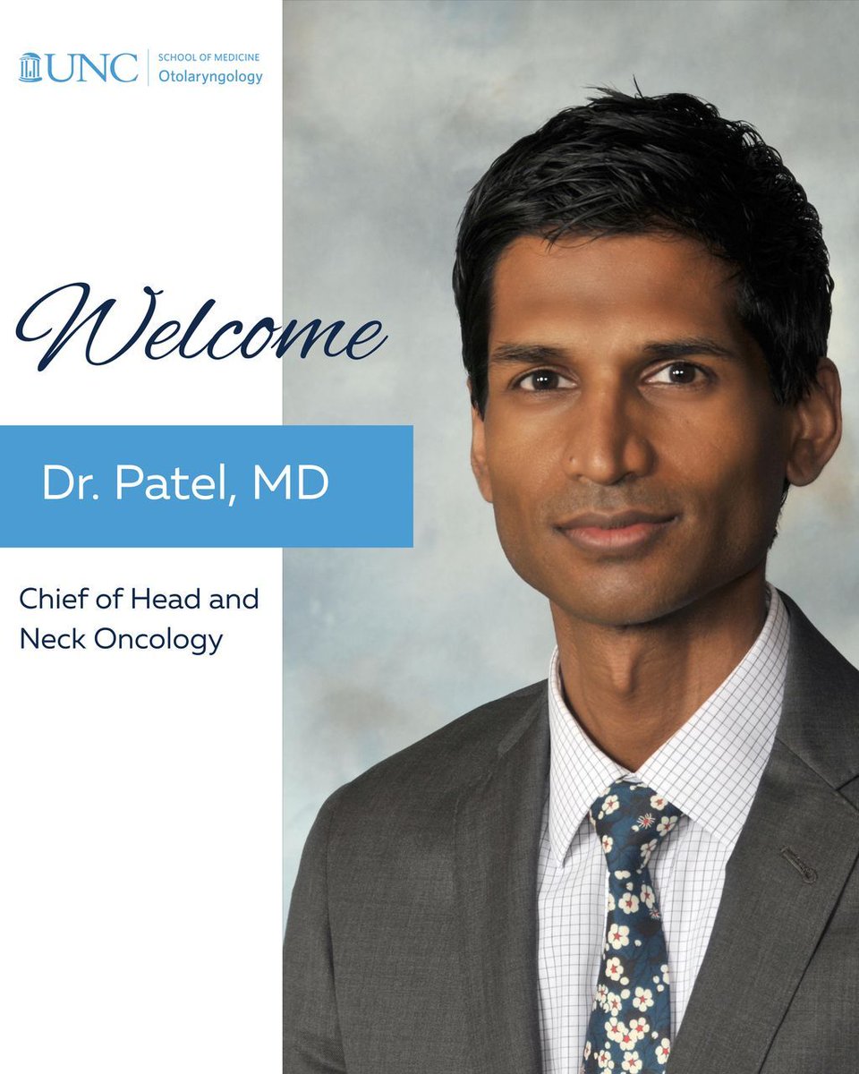 UNC_ENT's tweet image. Please join us in welcoming Dr. Patel as the new Chair of Head &amp;amp; Neck Oncology at UNC ENT! From teaching chemistry in Brooklyn to pioneering minimally invasive cancer surgery, his journey is truly inspiring. #UNCENT #HeadAndNeckOncology #UNCENT #HeadAndNeckOncology