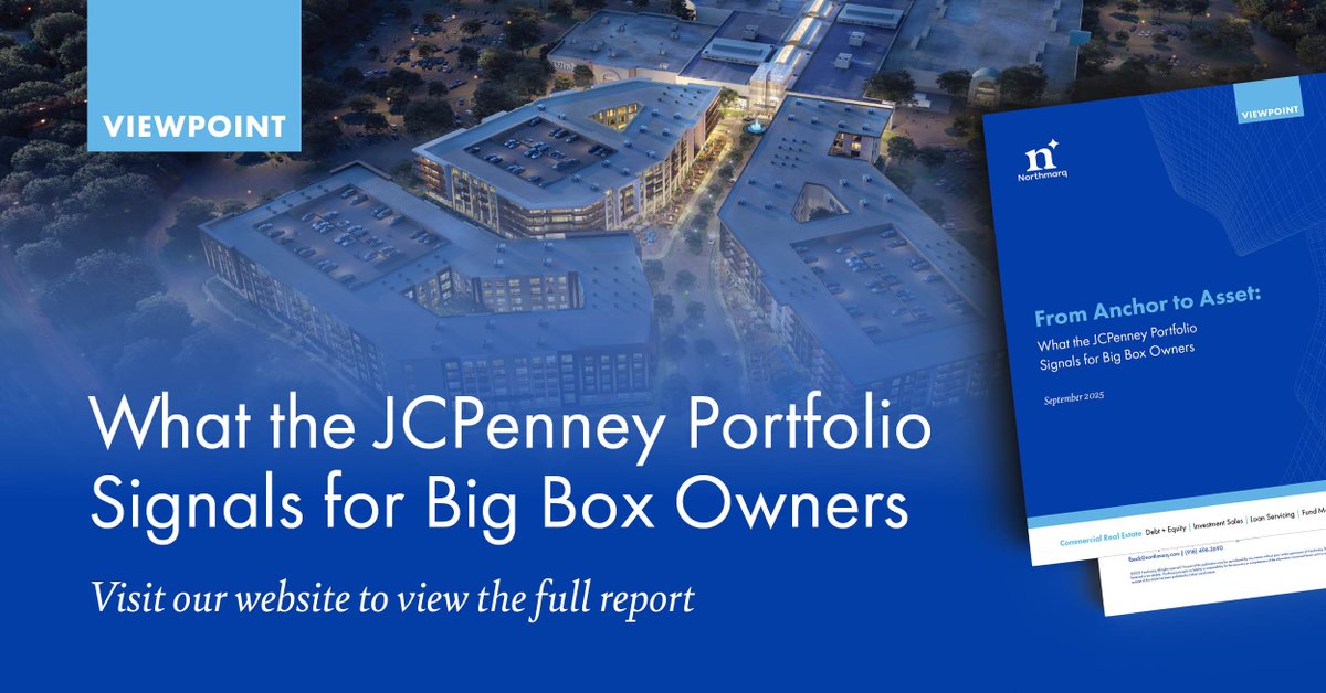 The $947M JCPenney deal was about land, not leases. Big box sites are turning into housing, healthcare and mixed-use projects. Viewpoint by Scott Lamontagne and Daniel Herrold &gt;&gt; northmarq.com/insights/resea…
#Northmarq #CRE #Redevelopment #AdaptiveReuse #BigBox