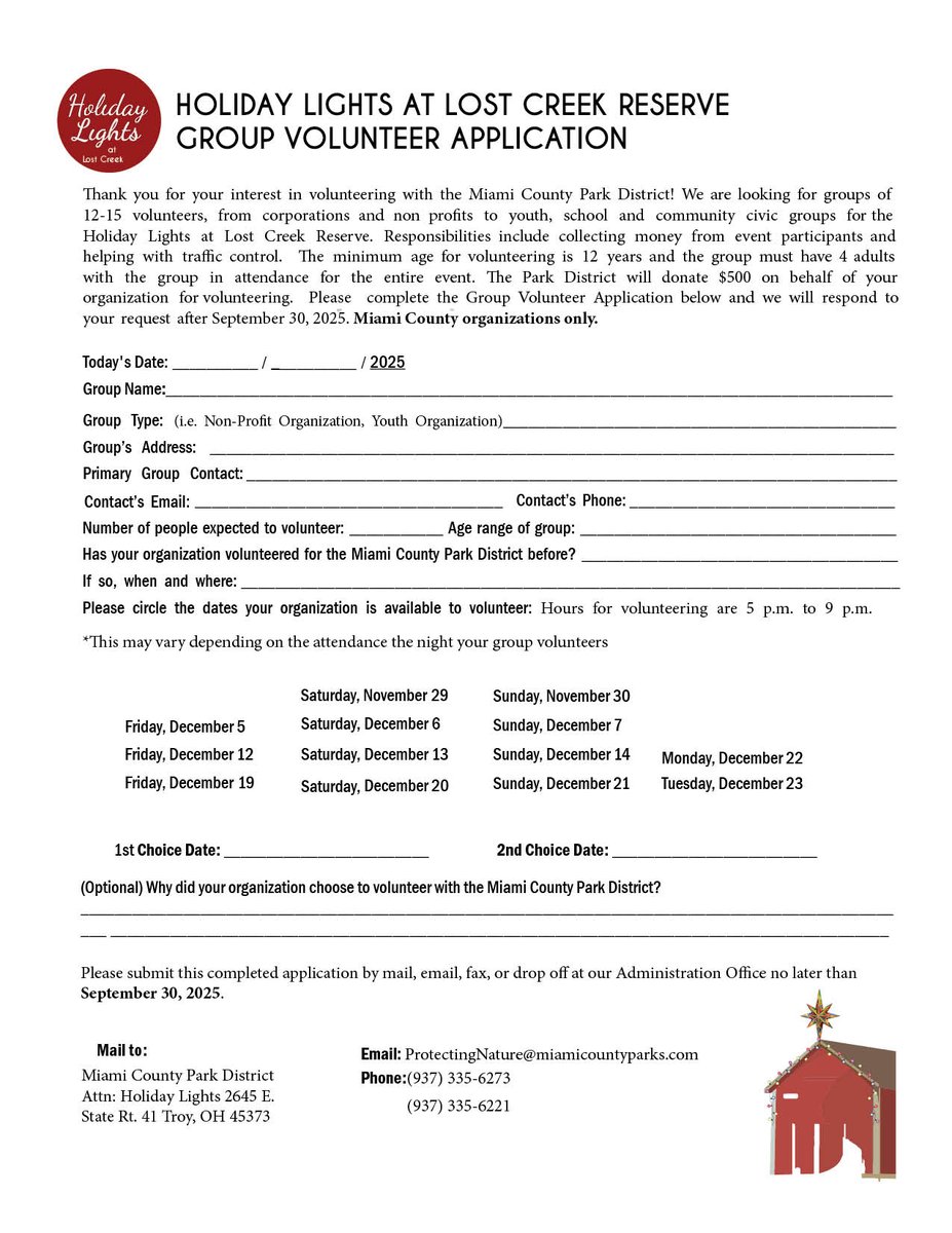 MiamiCoParks's tweet image. Calling all non-profit volunteer groups in Miami County. You can also download and complete the application at: miamicountyparks.com/sites/default/…