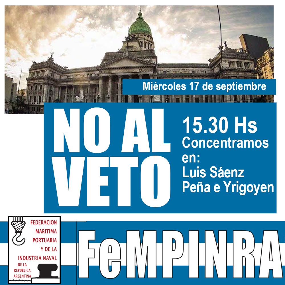 #FeMPINRATVOFICIAL ¡Miércoles 17/9 marchamos en todo el país!
En defensa de la universidad y de la salud pública.
Digámosle NO al veto de Milei.
Concentramos a las 15.30 Hs en Luis Saénz Peña e Yrigoyen.
#NoAlVeto