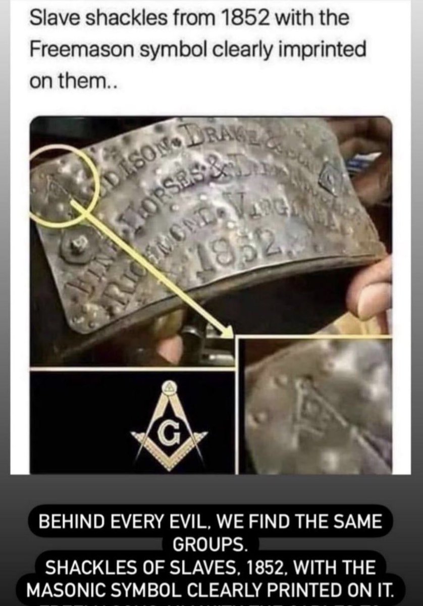 JTsidkenu's tweet photo. @Real_JFK_Jr_ And who owned the slaves Then #TheMoneyChangers are the same ones who own the slaves today .  The only thing that’s changed is the #bonds used then were these shackles , and the bonds used now are #CUSIP for EVERY man woman and child who are #Registered at birth. https://t.co/1NGuUoC8ky
