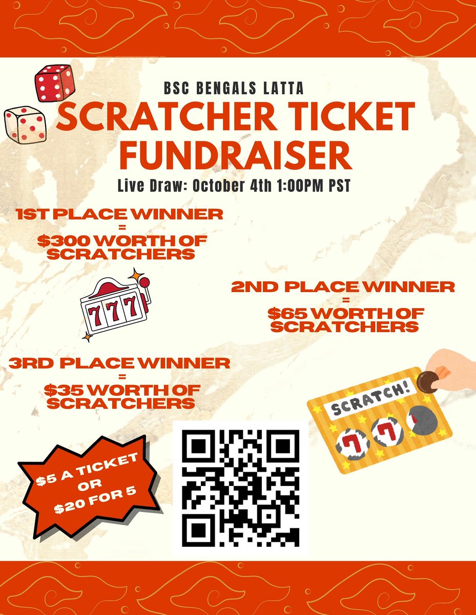 🚨Scratcher Ticket Fundraiser🚨

We’re coming off a huge first season and now we’re ready to take on bigger tournaments to get our girls on the map, but we need YOUR help! 

🎟️ $5 per ticket | $20 for 5 tickets 
3 Chances to WIN BIG:
🥇1st Place: $300
🥈2nd: $65
🥉3rd: $35