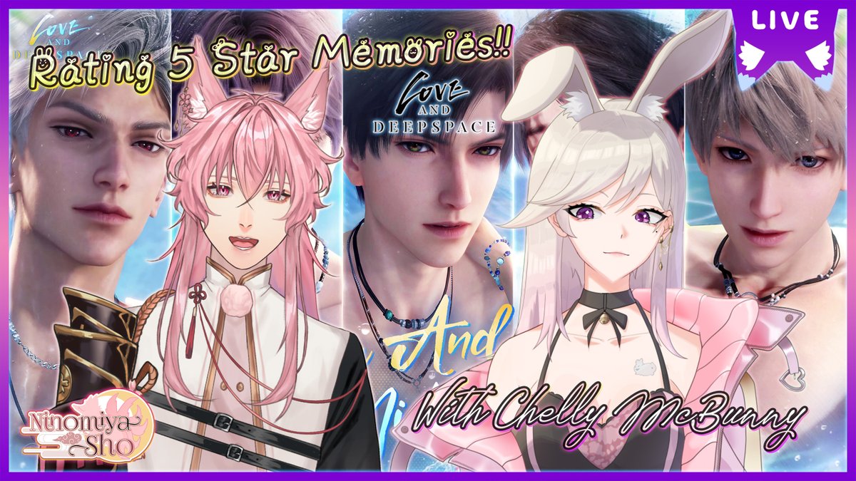 NinomiyaShoVT's tweet photo. 【Love and Deepspace💌】• Which one is the most yabai 5* Memories~? 🥵
Tier Rating LnD Memories Tonight~!!❣️
//>w<//
⏰Tonight at 20 : 00 p.m. (GMT+7) ~
⛩️Waiting Room : https://t.co/H7W1gDD9aC
🌟With : 🐇Chelly McBunny // @McBunnyChelly
//>w<//
#SeiShoW #vtuber #LnD #LaDS https://t.co/G7Ylf8Vnay
