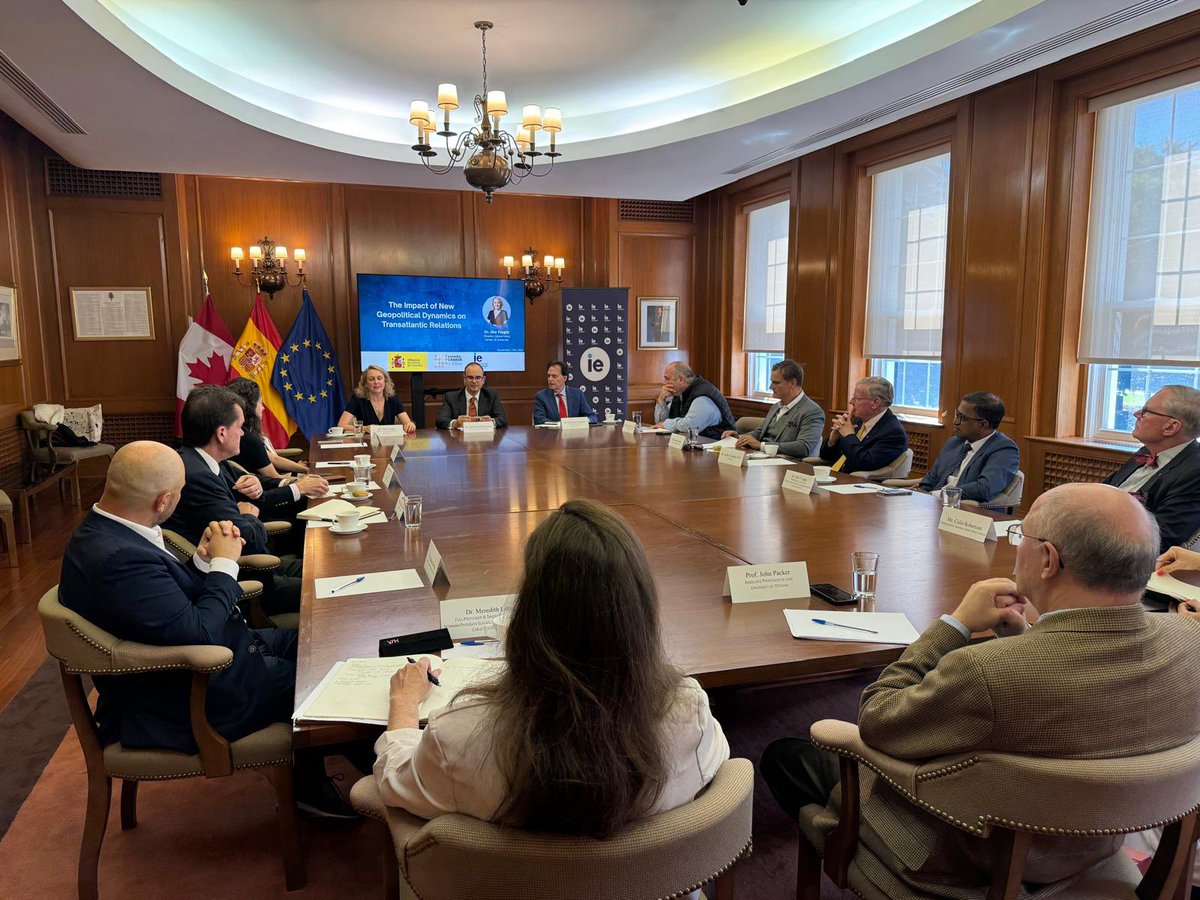 Embajada de España en Canadá (@embespcanada) on Twitter photo Extraordinario encuentro de trabajo en <a href="/EmbEspCanada/">Embajada de España en Canadá</a> con think tanks y pensadores 🇨🇦 con motivo de la visita de <a href="/IEuniversity/">IE University</a> <a href="/iespega/">IE School of Politics, Economics & Global Affairs</a>
Extraordinary working meeting at <a href="/EmbEspCanada/">Embajada de España en Canadá</a> with think tanks and 🇨🇦 intelectual leaders on the occasion of <a href="/IEuniversity/">IE University</a> <a href="/iespega/">IE School of Politics, Economics & Global Affairs</a> visit Extraordinario encuentro de trabajo en <a href="/EmbEspCanada/">Embajada de España en Canadá</a> con think tanks y pensadores 🇨🇦 con motivo de la visita de <a href="/IEuniversity/">IE University</a> <a href="/iespega/">IE School of Politics, Economics & Global Affairs</a>
Extraordinary working meeting at <a href="/EmbEspCanada/">Embajada de España en Canadá</a> with think tanks and 🇨🇦 intelectual leaders on the occasion of <a href="/IEuniversity/">IE University</a> <a href="/iespega/">IE School of Politics, Economics & Global Affairs</a> visit