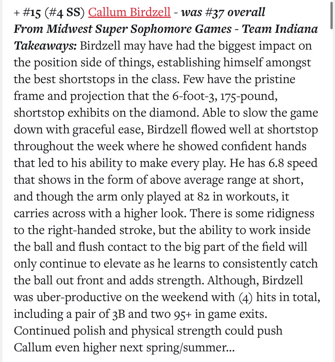 Thank you <a href="/PrepBaseballIN/">Prep Baseball Indiana</a> and <a href="/CTrinkle23/">Cooper Trinkle</a> for the write up !