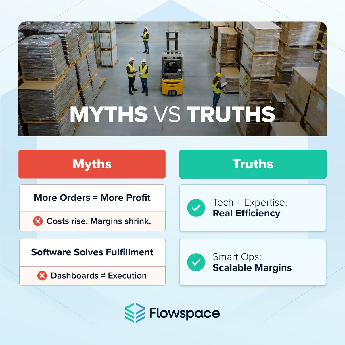 get_flowspace's tweet image. Ready to bust F&B fulfillment myths?
🚫 Scaling ≠ better margins—costs pile up without the right infra.
🚫 Software ≠ expertise—dashboards don’t fix ops.
Lasting growth takes tech + logistics + industry know-how. You can start today: hubs.la/Q03Jq10f0