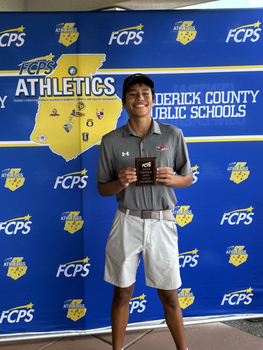 ⛳️Frederick County Champs! ⛳️

1st Place with a team total 300

1st Place Individual: Johann Aguillon (-3) 69

2nd Place Individual: Schaffer Wisnom (+1) 73

Karl Meredith (76)
Joe Stefula (82)
Joe Pearson (86)