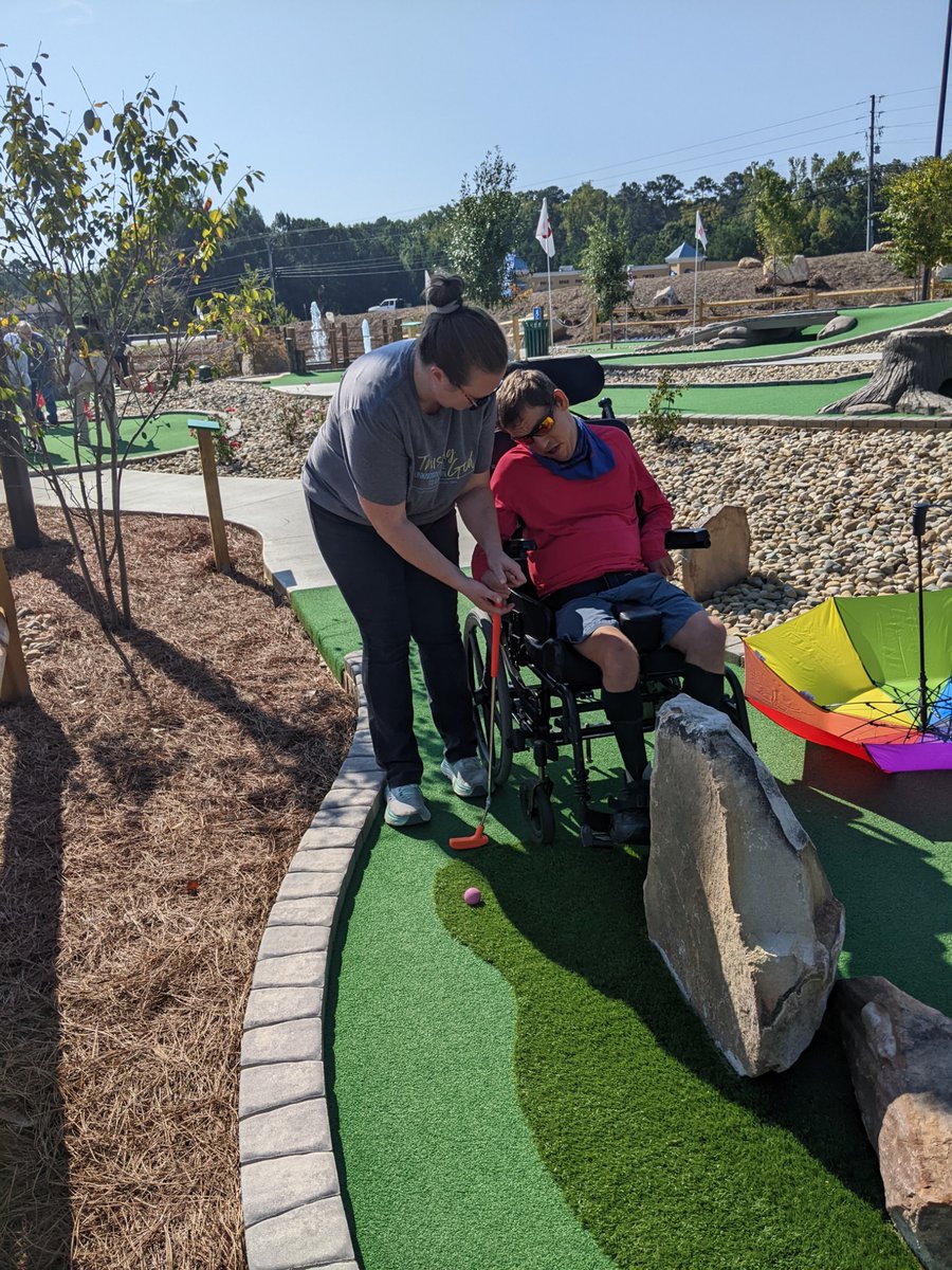 JSS1984's tweet photo. A big thank you to Putter’s Point for creating a space where all our friends are welcome and can play the game together. It is truly wheelchair accessible. We had a wonderful time. Thank you to Anthony Williams for his kindness and professionalism. The staff there is wonderful! https://t.co/CHWsBlHMuL