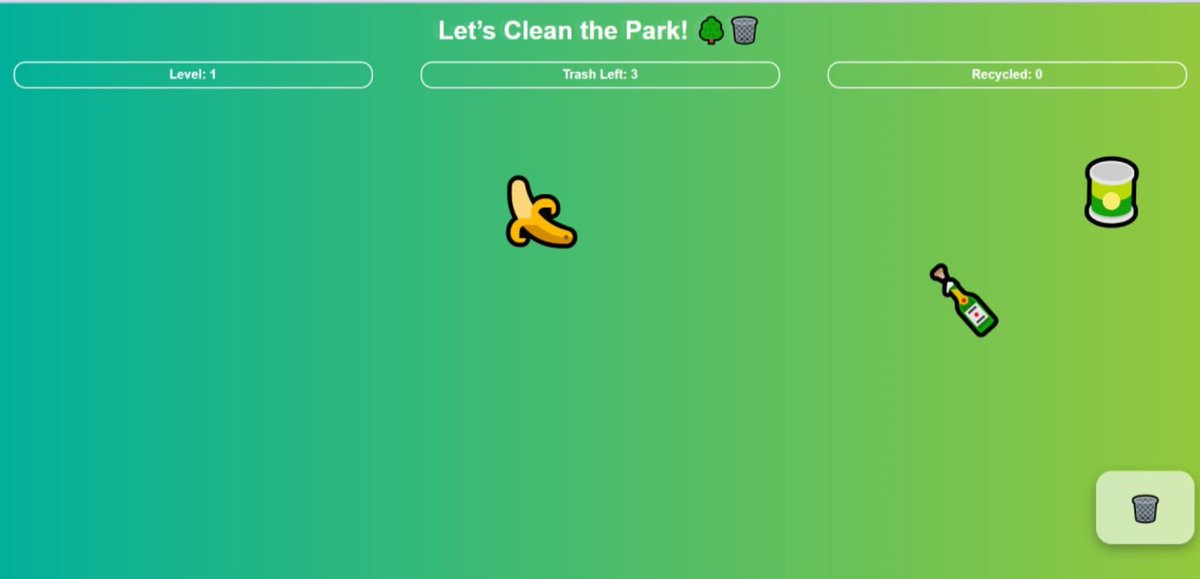 Mia_Askari's tweet image. Done with my 2nd game already, this timw with a more green theme
If you wanna give it a go, here is the link
mia403.github.io/Park-Cleaning/

@CodeToInspire 
@E_Ehrari 
#AfghanGirlCode
#javascript  #game