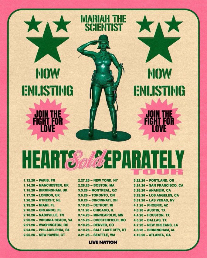 🇺🇸🎶-Paris sera la première date de la
tournée Hearts Sold Séparately de Mariah the Scientist!🇫🇷💕