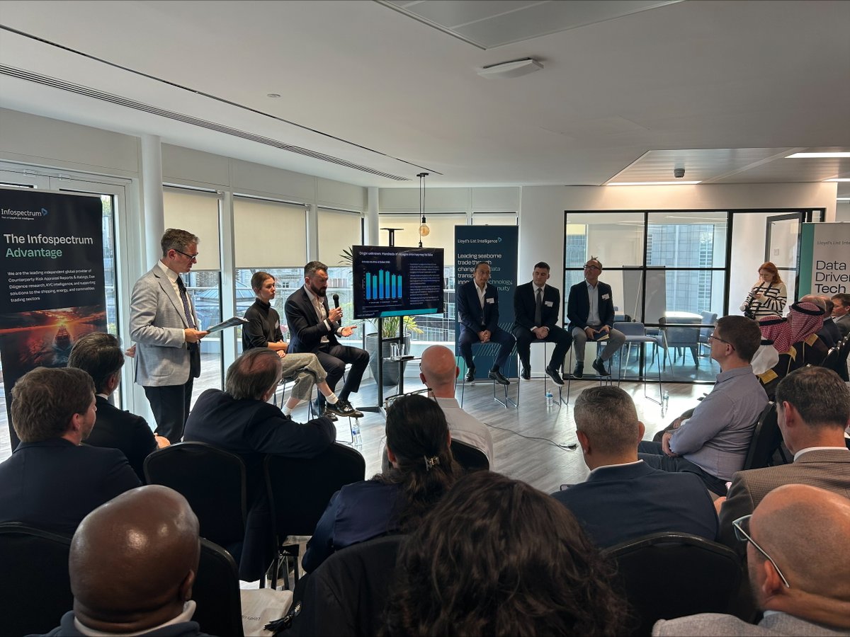 LloydsList's tweet image. Thank you to everyone who joined us in our London office today for our expert panel event 'Navigating risk in an uncertain shipping industry'. Stay tuned to the Lloyd's List website for more #lisw25 coverage throughout the week!